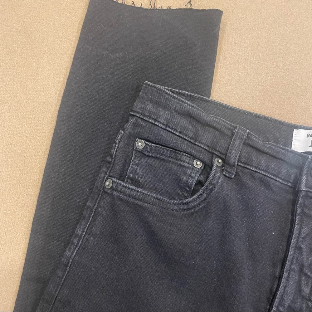 Reformation Women’s Raw Hem Black Was Skinny Jeans Size 30 - Picture 5 of 15